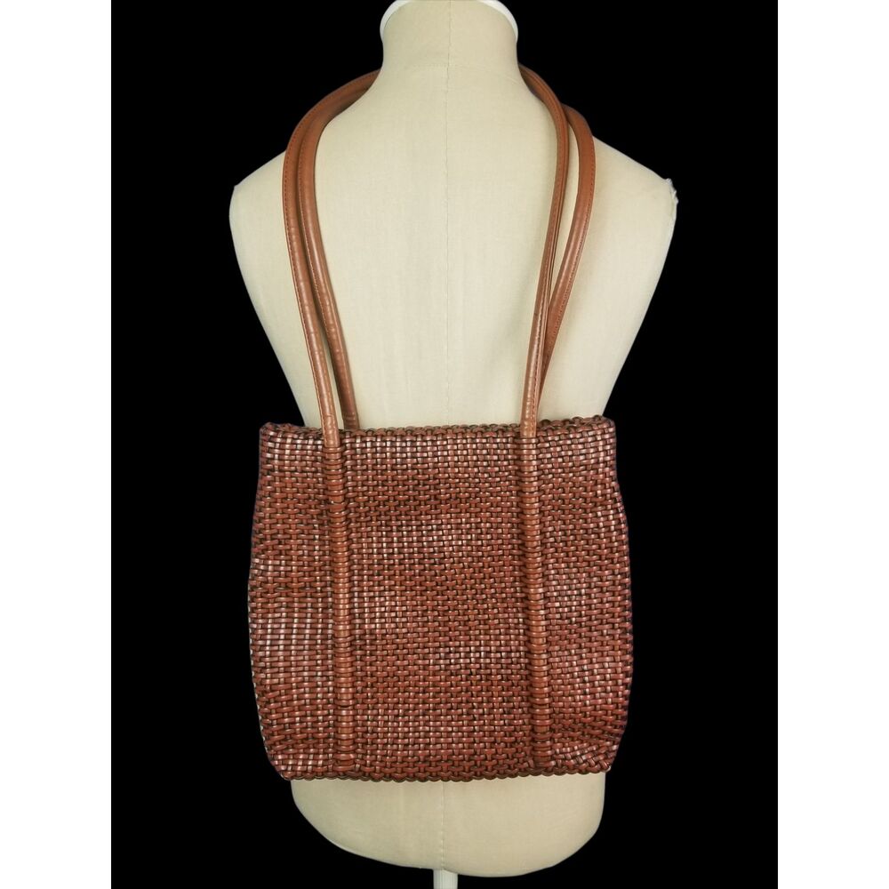 Nine West Brown Woven Ratan Look Shoulder Bag